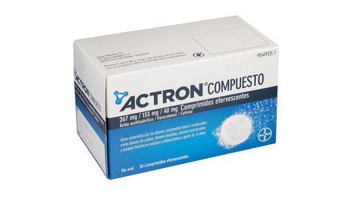 Actron Compuesto 267 Mg  133 Mg  40 Mg Comprimidos Efervescentes 20 Comprimidos