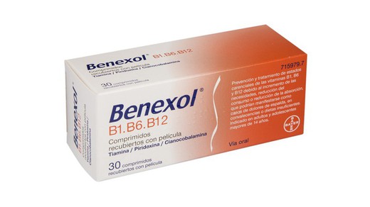 Benexol B1b6b12 Comprimidos Recubiertos Con Pelicula 30 Comprimidos