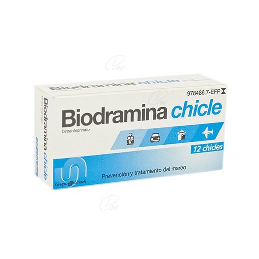 Biodramina 20 Mg Chicles Medicamentosos 12 Chicles