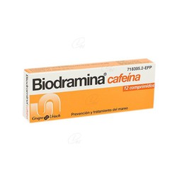 Biodramina Cafeina Comprimidos Recubiertos 12 Comprimidos