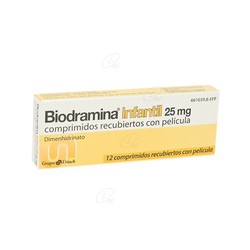 Biodramina Infantil 25 Mg Comprimits Recoberts Amb Pel·lícula 12 Comprimits