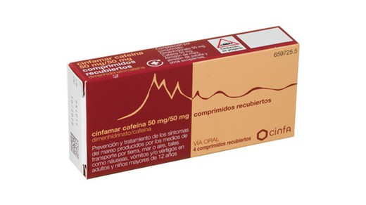 Cinfamar Cafeïna 50 Mg50 Mg Comprimits Recoberts 4 Comprimits