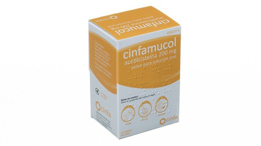 Cinfamucol Acetilcisteina 200 Mg Polvo Para Solucion Oral 20 Sobres