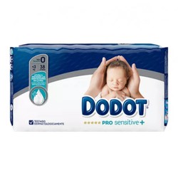 Dodot Pro Sensitive Talla 0 <3 Kg 38 Pañales