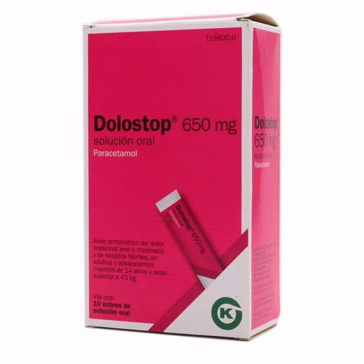 Dolostop 650 Mg 10 Sobres Solucion Oral 10 Ml