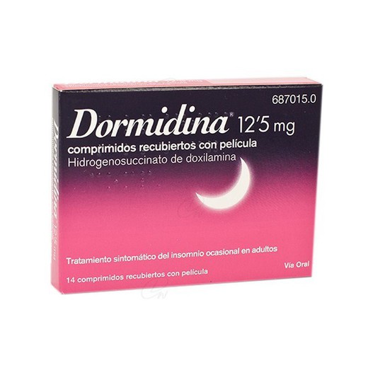 Dormidina Doxilamina 125 Mg Comprimits Recoberts Amb Pel·lícula 14 Comprimits