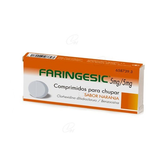 Faringesic 5 Mg5 Mg Comprimits Per Chupar Sabor Taronja 20 Comprimits