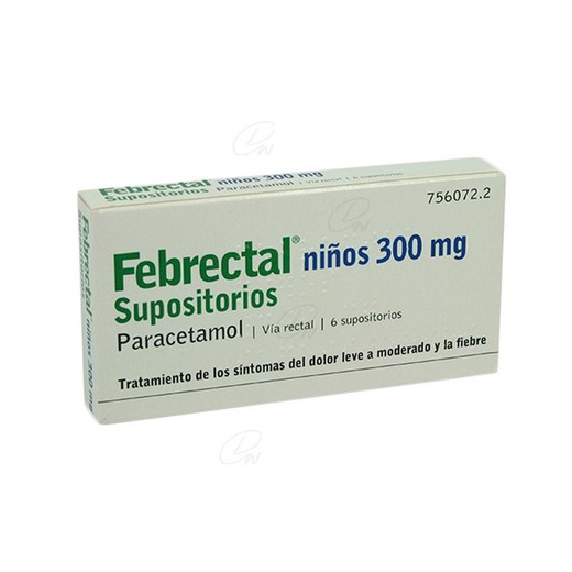 Febrectal Ninos 300 Mg Supositoris 6 Supositoris