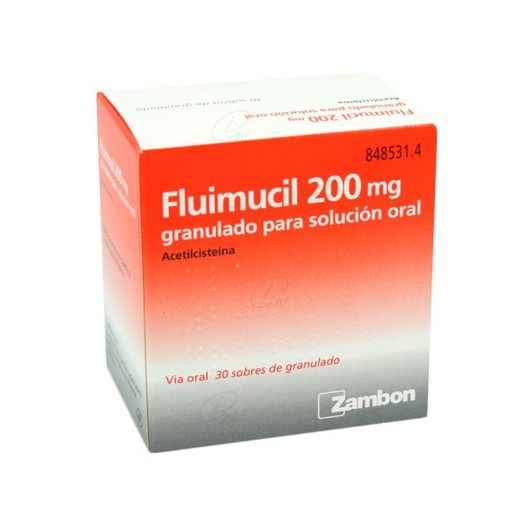 Fluimucil 200 Mg Granulat Per Solucio Oral 30 Sobres