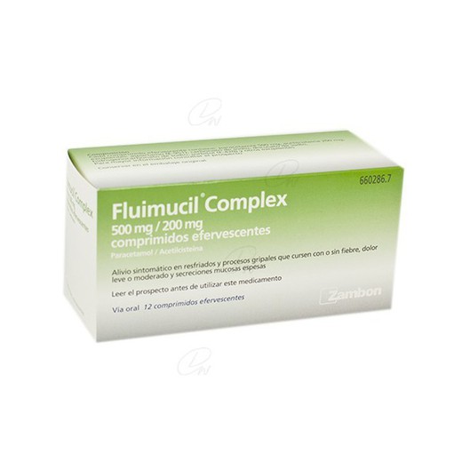 Fluimucil Complex 500 Mg200 Mg Comprimidos Efervescentes 12 Comprimidos
