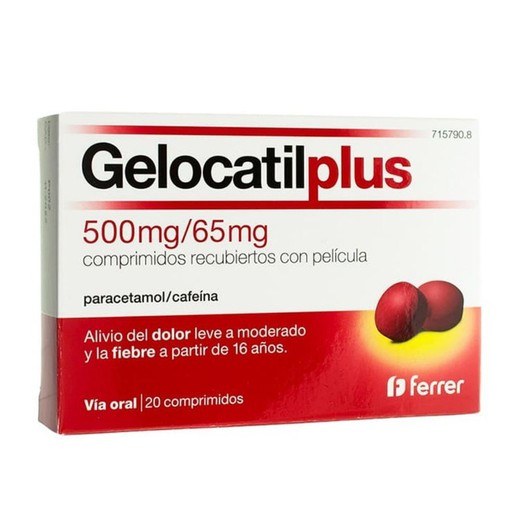 Gelocatil Plus 50065 Mg 20 Comprimits Recoberts