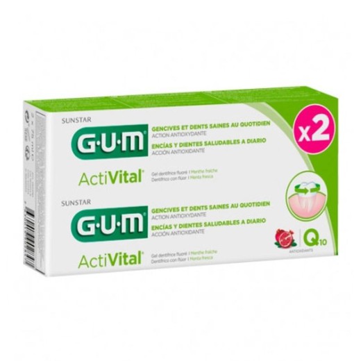 Gum Activital Pasta De Dents Duplo 2x75ml