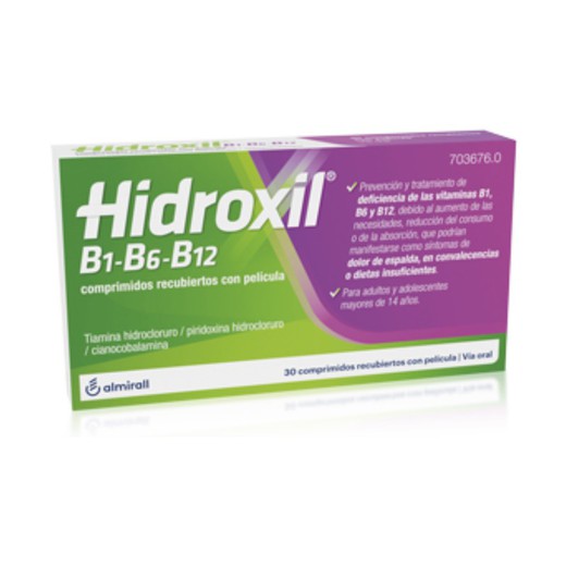 Hidroxil B1 B6 B12 30 Comprimits Recoberts
