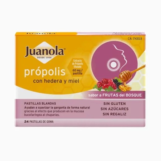 Juanola Propolis Frutas Del Bosque 24 pastillas de goma