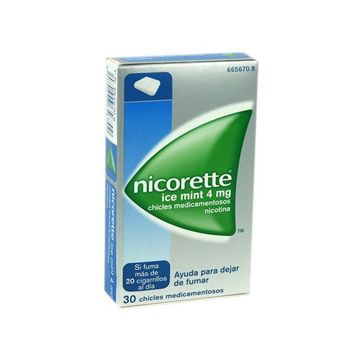 Nicorette Ice Mint 4 Mg Xiclets Medicamentosos 30 Xiclets