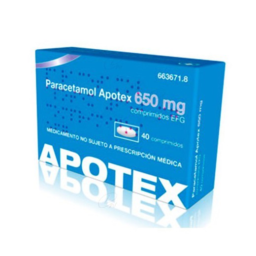 Paracetamol Apotex 650 Mg Comprimidos Efg 40 Comprimidos