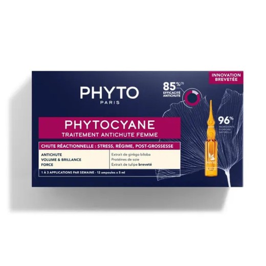 Phytocyane Ampollas Anticaída Reaccional Mujer 12 ampollas