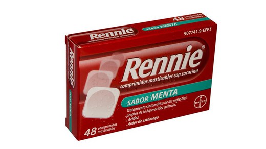 Rennie Comprimits Masticables Amb Sacarina 48 Comprimits