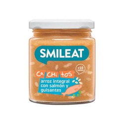 Smileat Cachitos Arroz Integral con Salmón y Guisantes 230gr