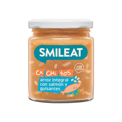 Smileat Cachitos Arroz Integral con Salmón y Guisantes 230gr