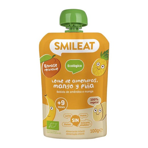 Smileat Pouch de leche de almendras, mango y piña 100gr