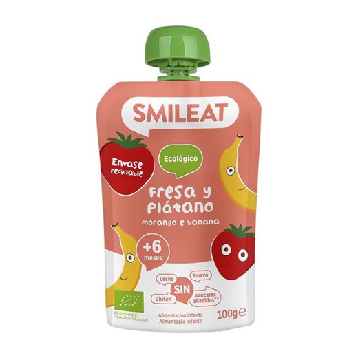 Smileat Pouch Eco de Fresa y Plátano 100gr