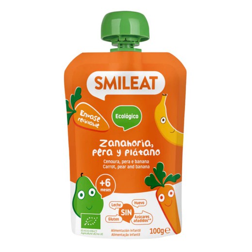 Smileat Pouch Zanahoria Pera y Plátano 100gr