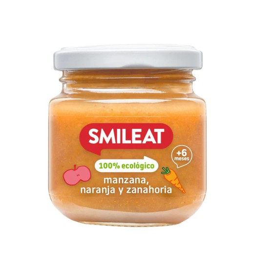 Smileat Tarrito Manzana, Naranja y Zanahoria 130gr