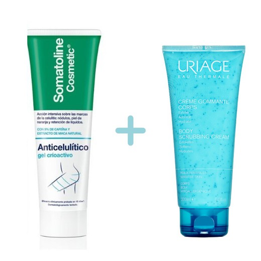 Somatoline Anticelulitico Gel CrioActivo 250ml + Uriage Crema Exfoliante Corporal 200ml