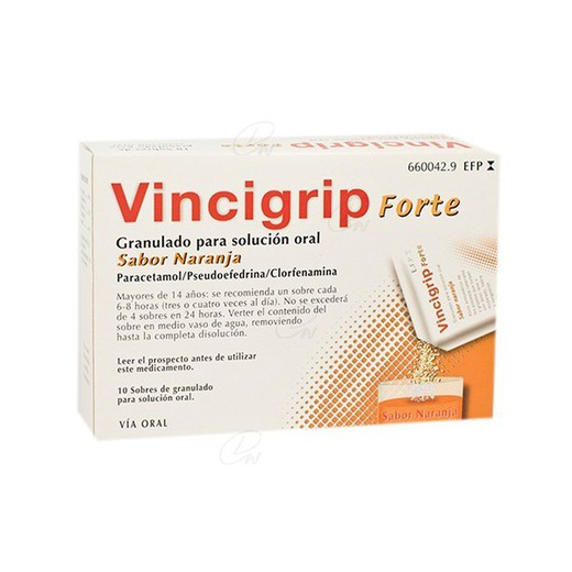 Vincigrip Forte  Granulado Para Solucion Oral Sabor Naranja 10 Sobres