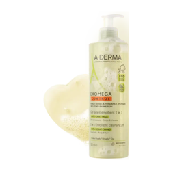 A‑Derma Exomega Gel Netejador 2 en 1 | Emol·lent 500 ml