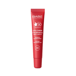 Babé Bálsamo Color Labios y Mejillas SPF 50 Rojo – Hidratación y color