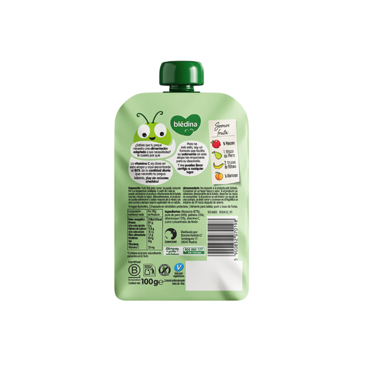 Blédina Manzana, Plátano, Pera y Albaricoque 100 g – Bolsita infantil