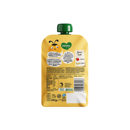 Blédina Manzana y Plátano 100 g – Bolsita infantil
