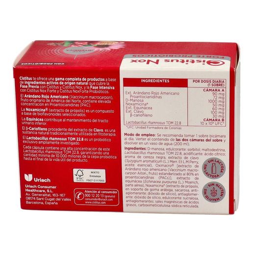 Cistitus Nox Forte Probiòtics 10 Sobres – Alleuja Ardor, Urgència i Molèsties