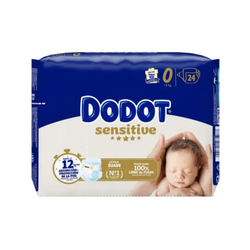 Dodot Sensitive Talla 0 (24 u.) – Bolquers nounats, extra suaus