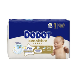 Dodot Sensitive Talla 1 (2–5 kg) 58 uds – Máxima suavidad y protección