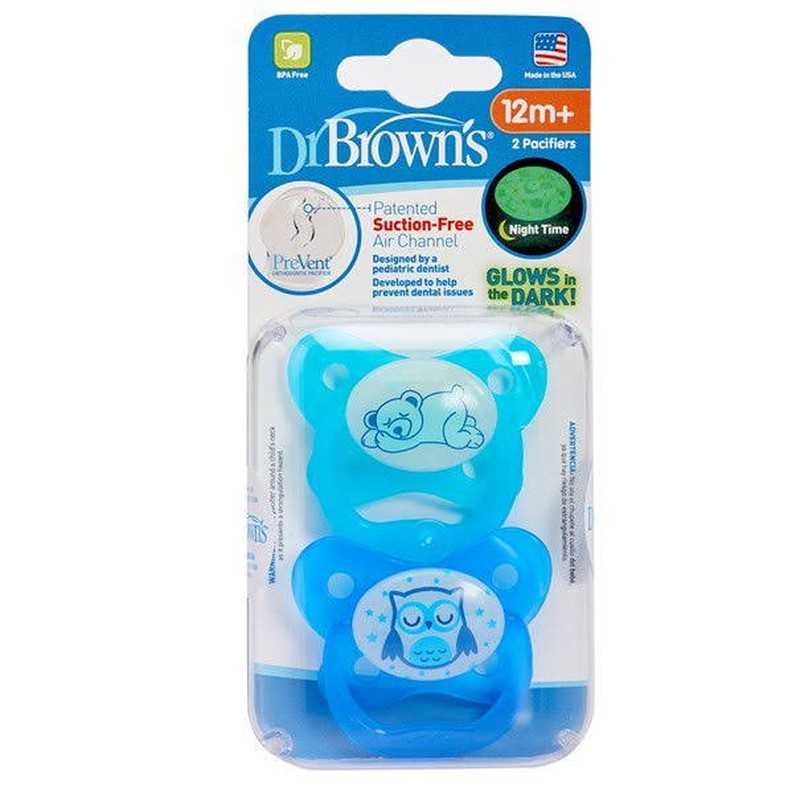 Dr Brown´s chupete silicona ortodóntico perform 0-6 meses 2 chupetes azul y  verde