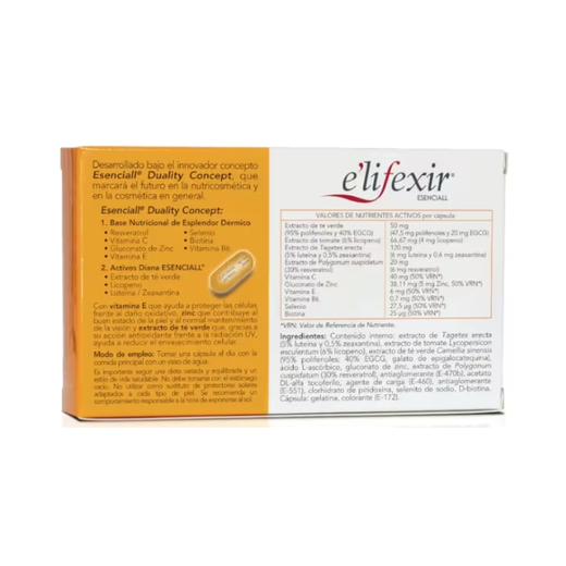 E’lifexir Esenciall Pell Canyella 40 càpsules – Càpsules bronzejadores