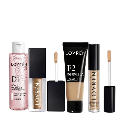 Lovrén Pack Beige Facial: Agua Micelar + Sombra de Ojos + Corrector + Maquillaje