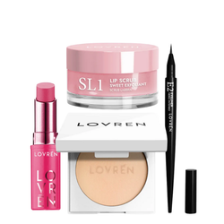 Lovrén Pack Il·luminador: Balsam Labial Color Boost + Eyeliner + Exfoliant Labial + Il·luminador