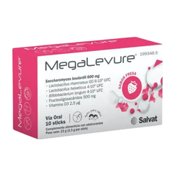 Megalevure Sabor Fresa 10 sticks – Probiòtics i prebiòtics amb vitamina D3
