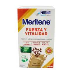 Meritene Fuerza y Vitalidad Batido Sabor Café sin Gluten ni Azúcares Añadidos 15 Sobres