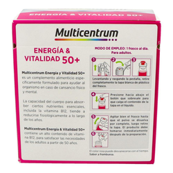 Multicentrum Energia & Vitalitat 50+ 30 flascons – Multivitamines amb Ginseng