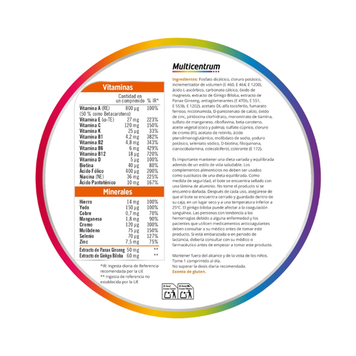 Multicentrum Plus Ginseng & Ginkgo 30 comprimits – Energia física i mental