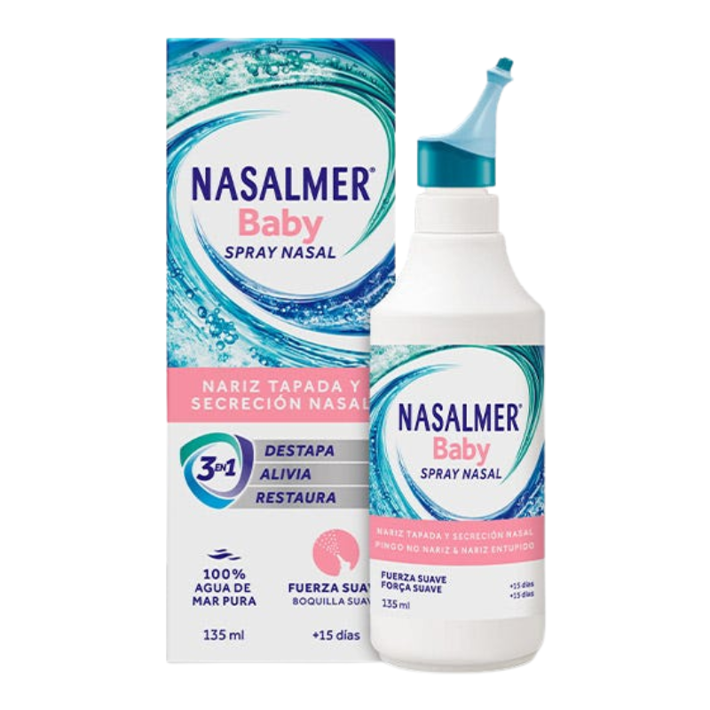 Nasalmer Baby Fuerza Suave 135 ml – Spray nasal isotónico para bebés