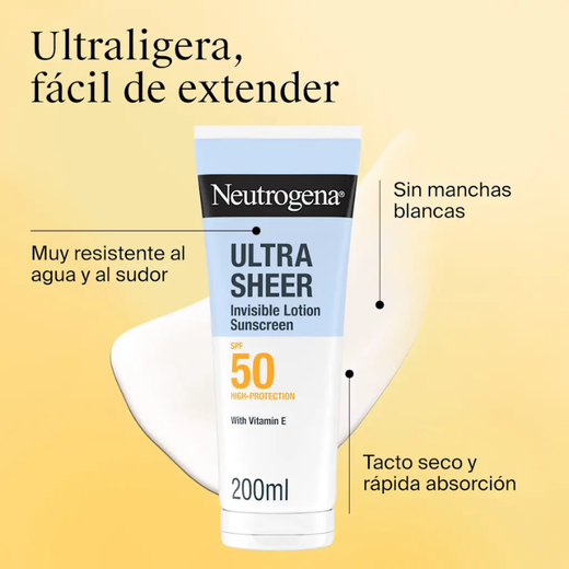 Neutrogena Ultra Sheer Loción Corporal Invisible Hidratante SPF50 200 ml