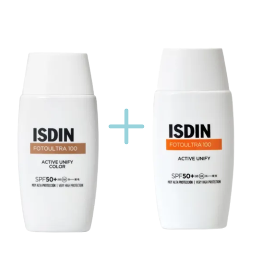 Pack ISDIN Active Unify Color + Sin Color SPF 50 (2x50ml)