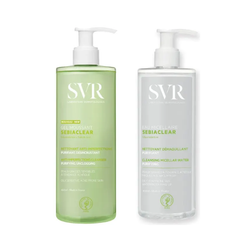 Pack Neteja Pell Greix SVR — Sébiclear Gel Moussant + Aigua Micelar