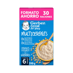 Papilla Multicereales Formato Ahorro Gerber 0% Azúcares | Nutrición Infantil